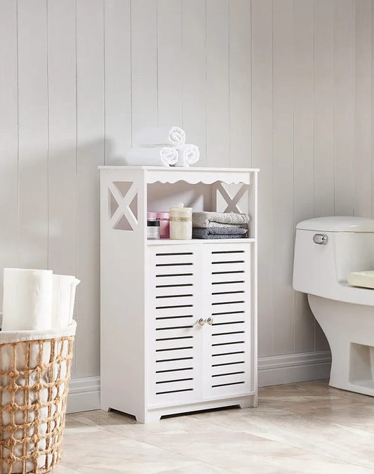 Modern PVC Storage Cabinet – Shelves & Doors Organizer.
