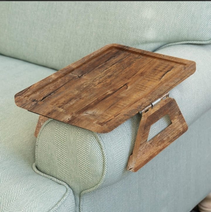 Signature Home Couch Table – Ultra-Stable, No-Slip Sofa Arm Tray