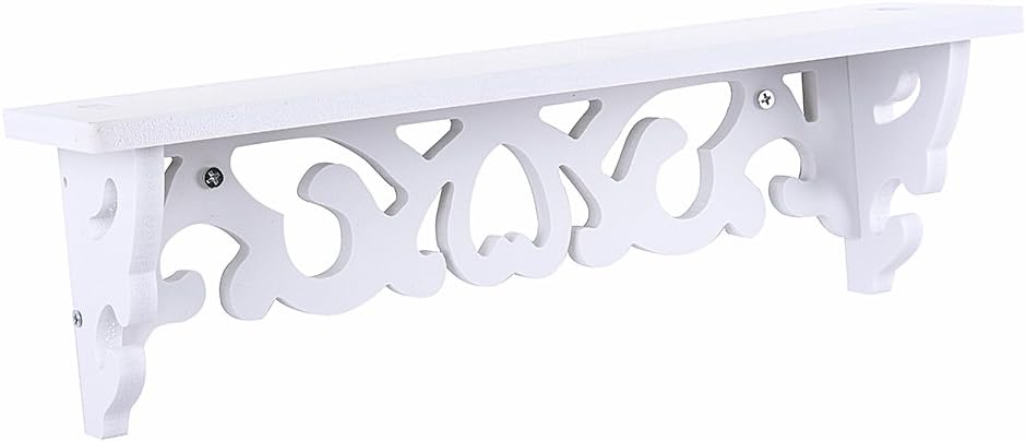 Wall Mounted Shelf, White Carved Filigree Shelves Design Wall Shelf for Home, Bedroom, Study (S)