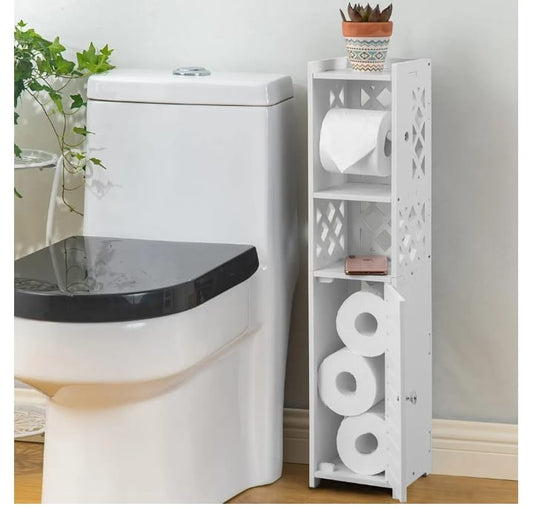 Slim Toilet Paper Storage Cabinet – Compact Bathroom Organizer