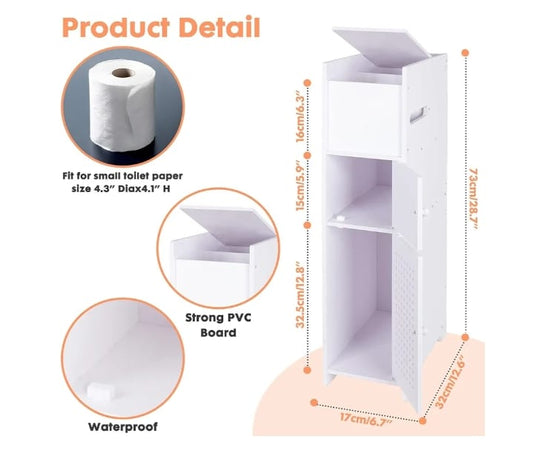 Slim Bathroom Storage Cabinet – Compact Multi-Purpose Organizer