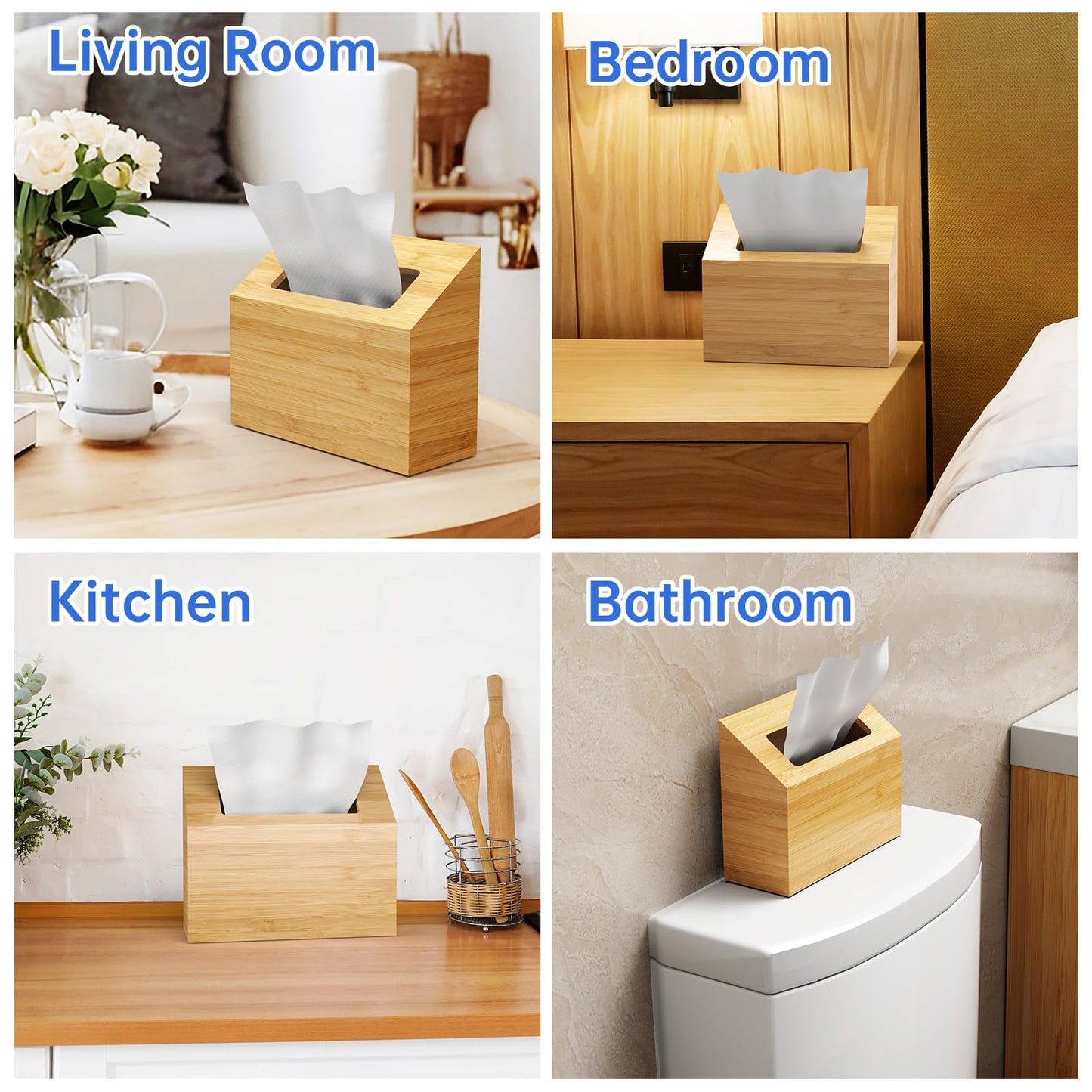 Modern wood Tissue Holder – Stylish Wooden Tissue Box for Kitchen & Bathroom
