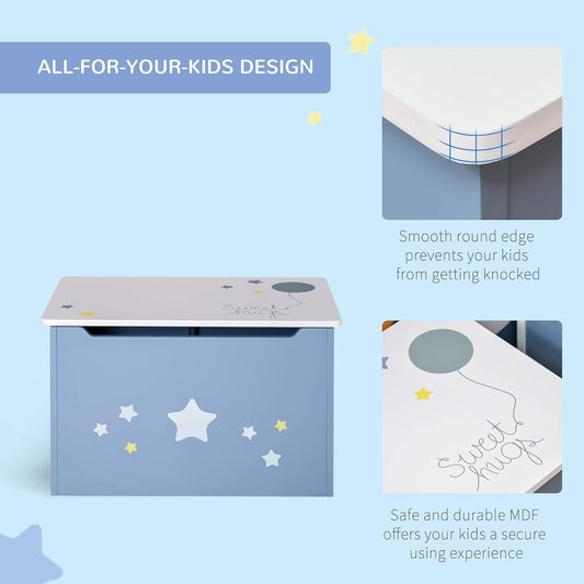 Kids Wooden Toy Storage Box with Star Design – Cute Organizer