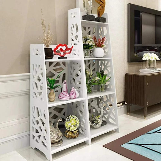 Modern Decorative White Wooden Shelf – Stylish Storage & Display Rack