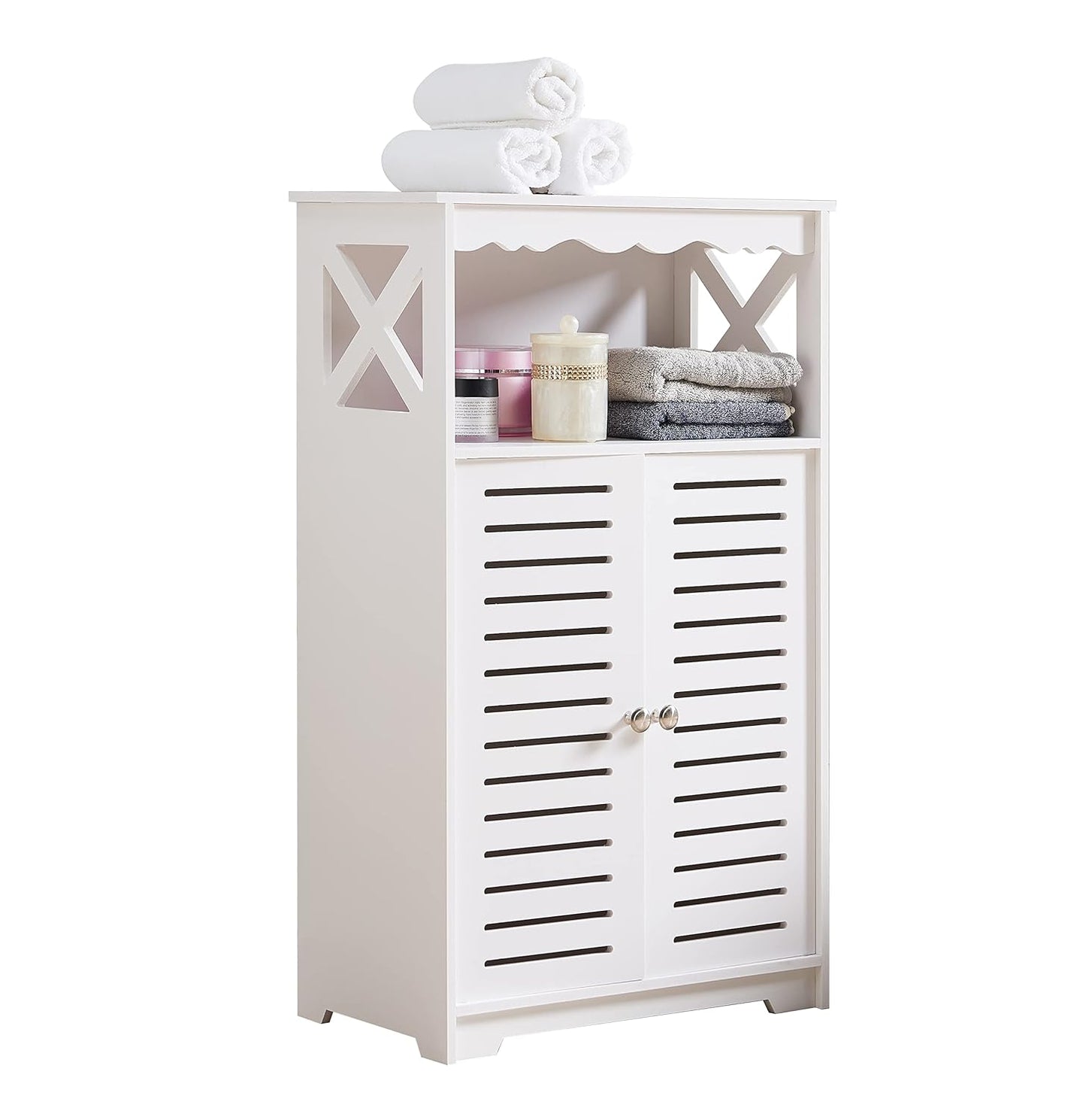 Modern Wooden Storage Cabinet – Multipurpose Organizer with Shelves & Doors