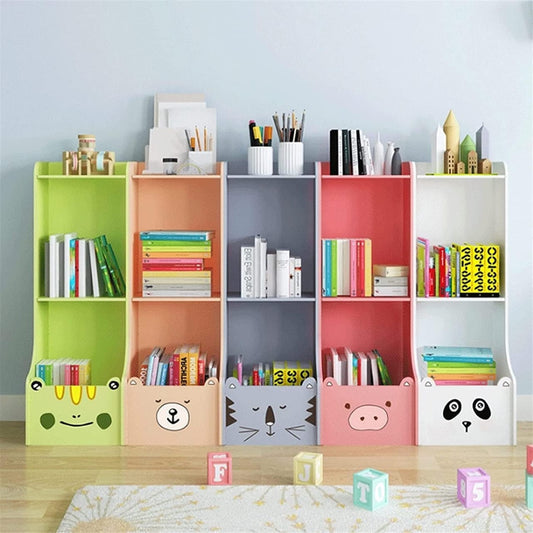 Kids Frog Design Wooden Book Shelf – Cute Storage Rack for Books & Toys
