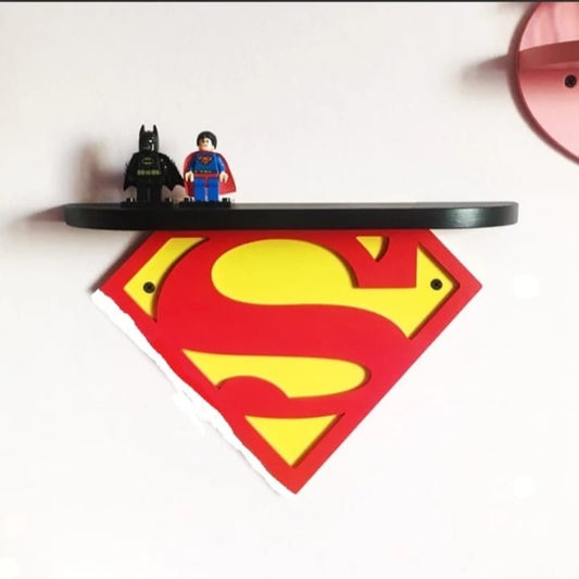 Superman Floating Wall Shelf – DC Kids Room Organizer & Decoration