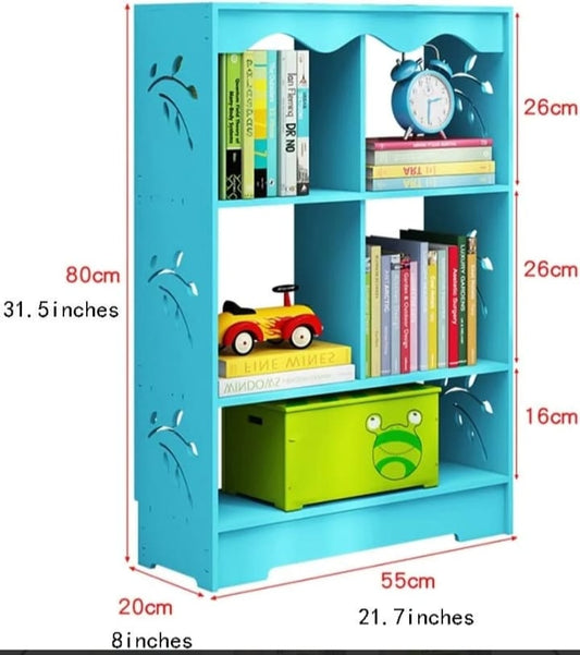Kids Wooden Bookshelf & Toy Storage Organizer – Cute Green Design