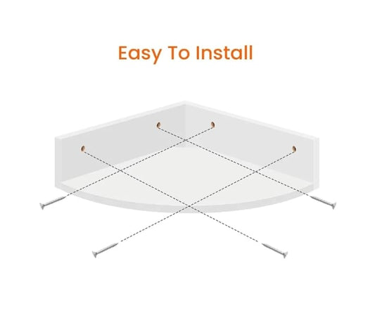 Floating Corner Shelves (Set of 3) – White Wooden Display Racks.