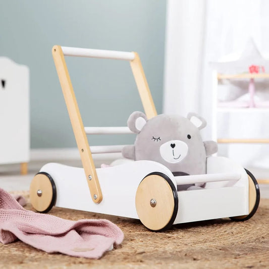 Wooden Baby Walker Cart – Durable Push Toy for Kids