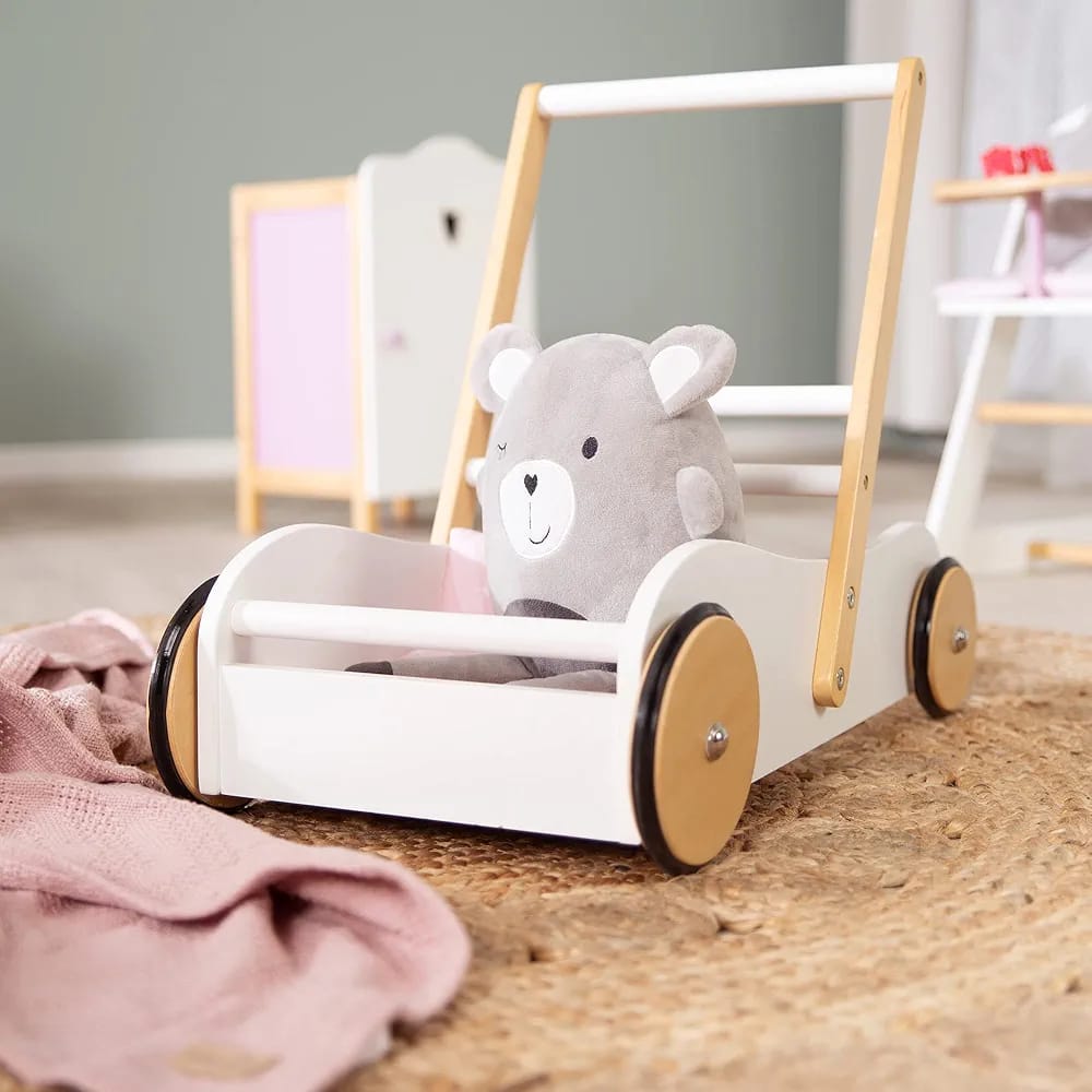Wooden Baby Walker Cart – Durable Push Toy for Kids