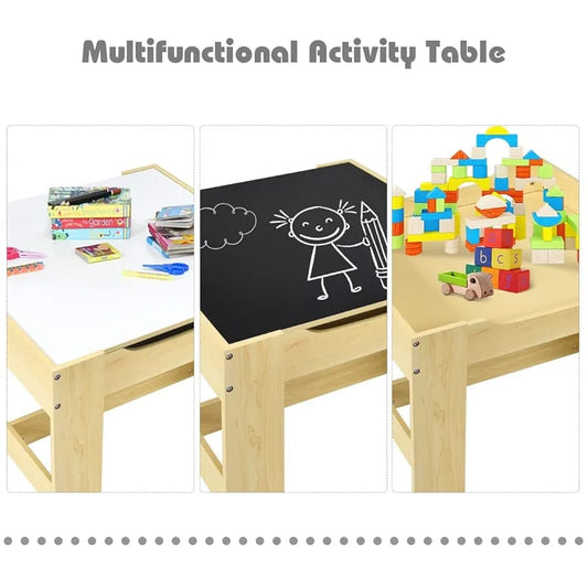 Kids Wooden Study & Play Table Set with Chairs – Multifunctional Furniture