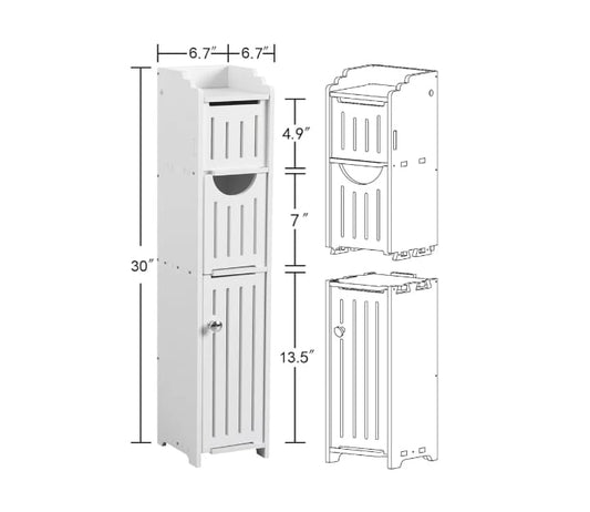 Tall Slim Bathroom Storage Cabinet with Multiple Compartments