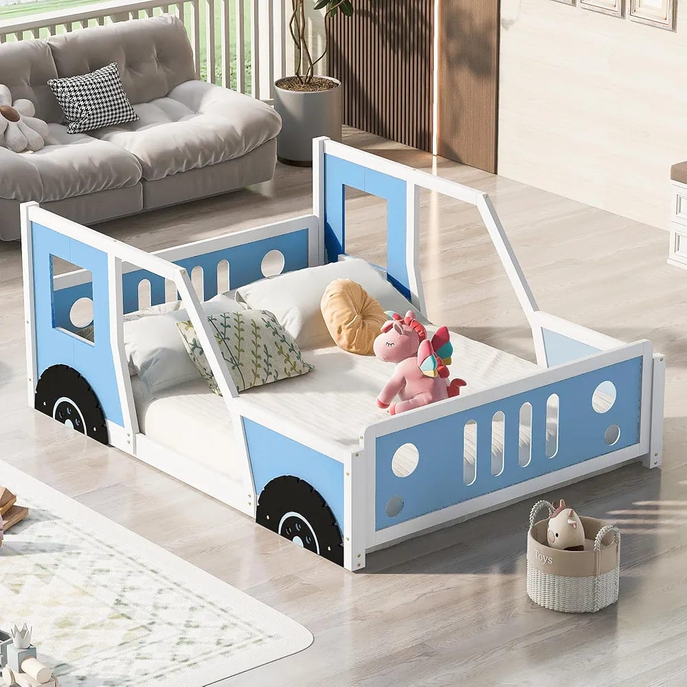 Fun & Safe Vehicle Bed for Toddlers – Solid Wood Frame