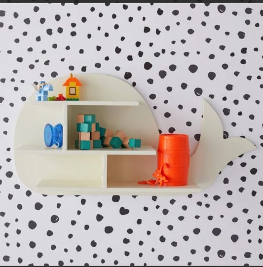 Whale-Shaped Kids Wall Shelf – Playful & Stylish Storage Solution