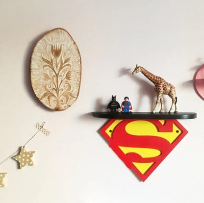 Superman Floating Wall Shelf – DC Kids Room Organizer & Decoration