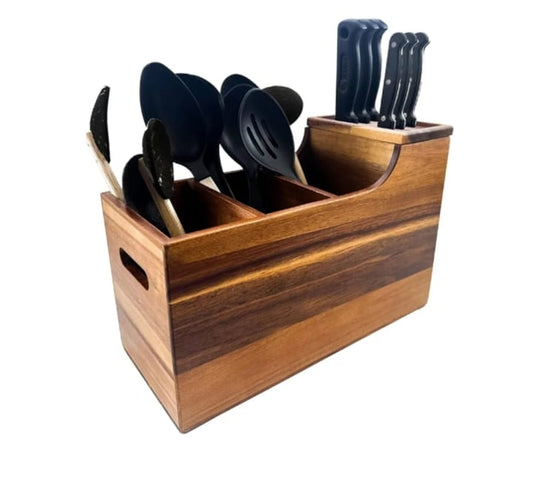 Wooden Desk Organizer with Multi-Compartments
