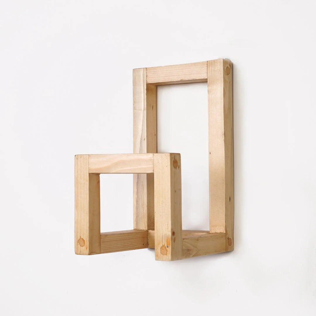 Curved Solid Wood Floating Bookshelf – Handmade Serpentine Wall-Mounted Organizer & Home Decor Shelf