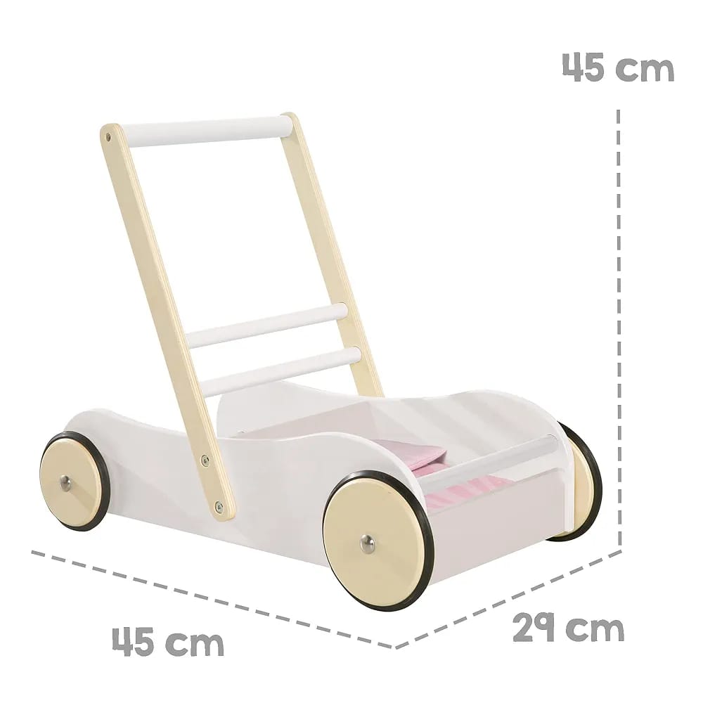 Wooden Baby Walker Cart – Durable Push Toy for Kids