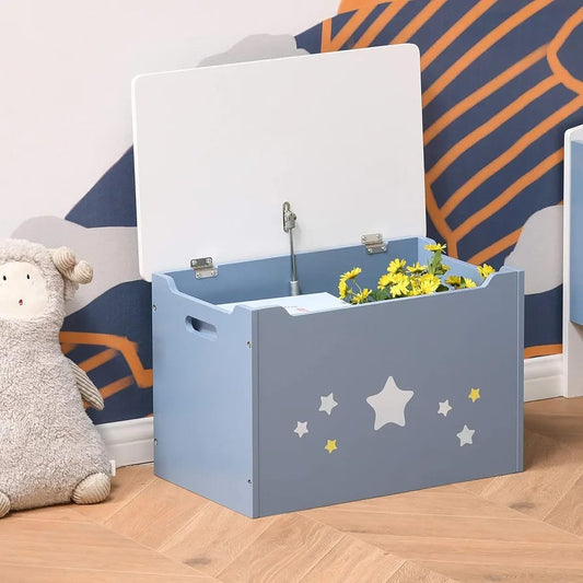 Kids Wooden Toy Storage Box with Star Design – Cute Organizer