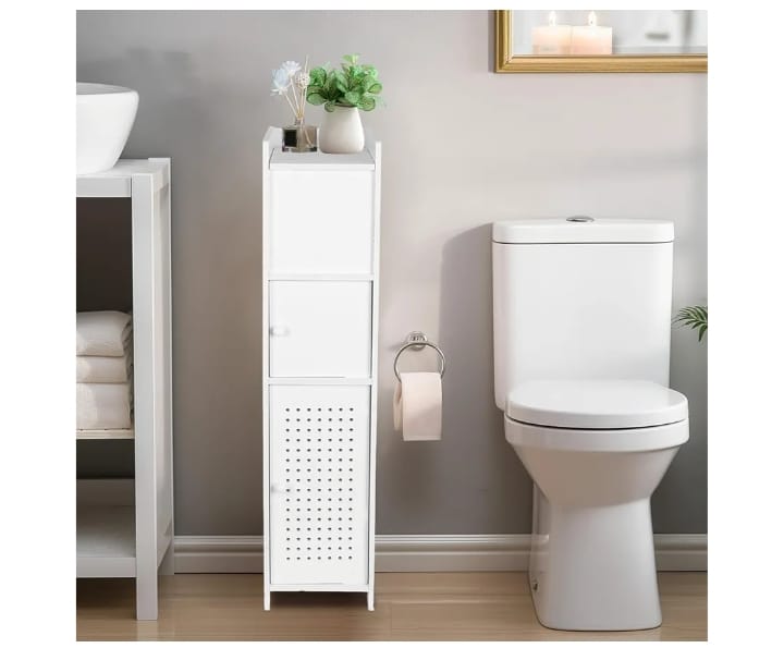 Slim Bathroom Storage Cabinet – Compact Multi-Purpose Organizer