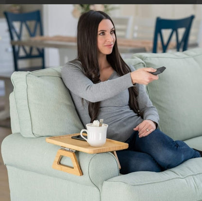 Signature Home Couch Table – Ultra-Stable, No-Slip Sofa Arm Tray