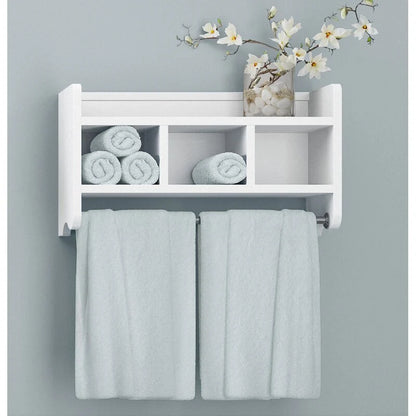 Davida Floating Bathroom Shelf & Towel Organizer – Modern Wall-Mounted Storage Rack