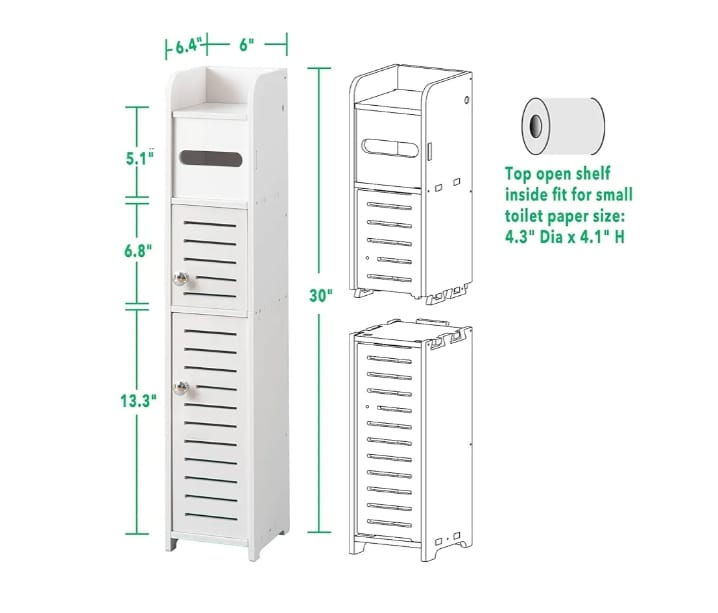 Slim Bathroom Storage Cabinet – Multi-Compartment Organizer