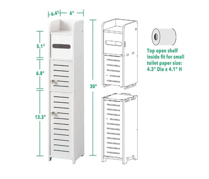 Slim Bathroom Storage Cabinet – Multi-Compartment Organizer