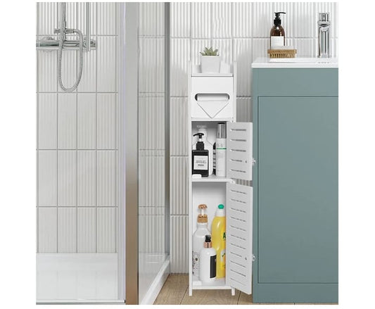 Slim Bathroom Storage Cabinet – Multi-Compartment Organizer