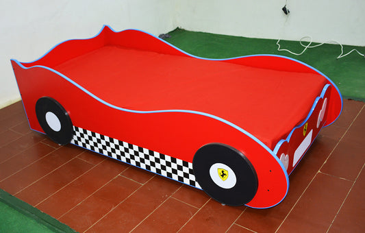 Furnishoo Kids Racing Car Bed – Stylish Red Car Bed for Boys & Girls | Modern Kids Single Bed Design