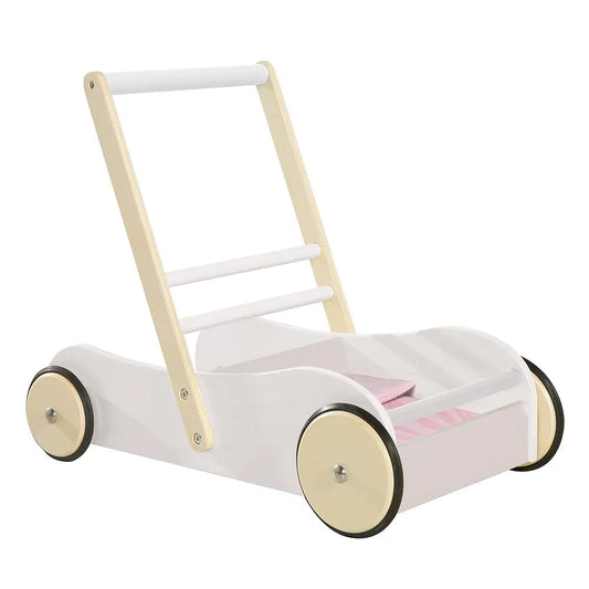 Wooden Baby Walker Cart – Durable Push Toy for Kids