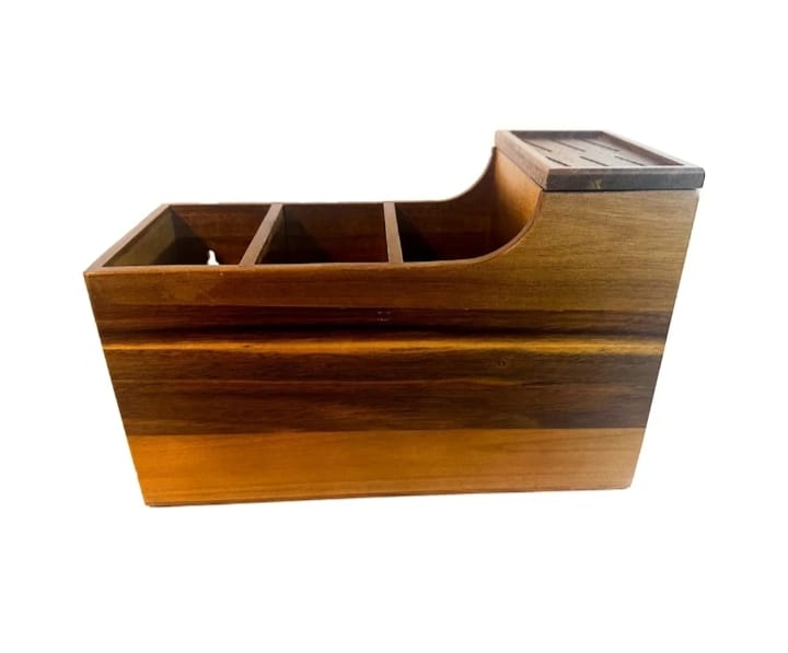 Wooden Desk Organizer with Multi-Compartments