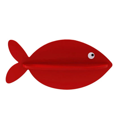 Fish Shape Floating Wall Shelf – Decorative Wooden Wall-Mounted Shelf for Living Room, Bedroom & Kids’ Room Décor