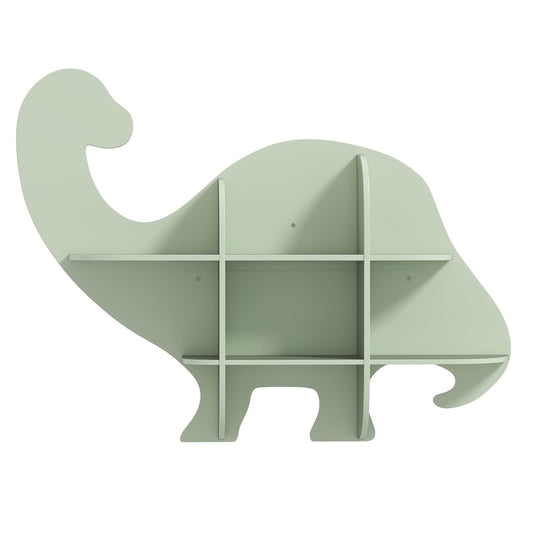 Dinosaur Shaped Wooden Wall Shelf – Kids Room Decorative Storage Rack