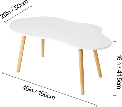 White Cloud Design Center Table – Contemporary Living Room Coffee Desk