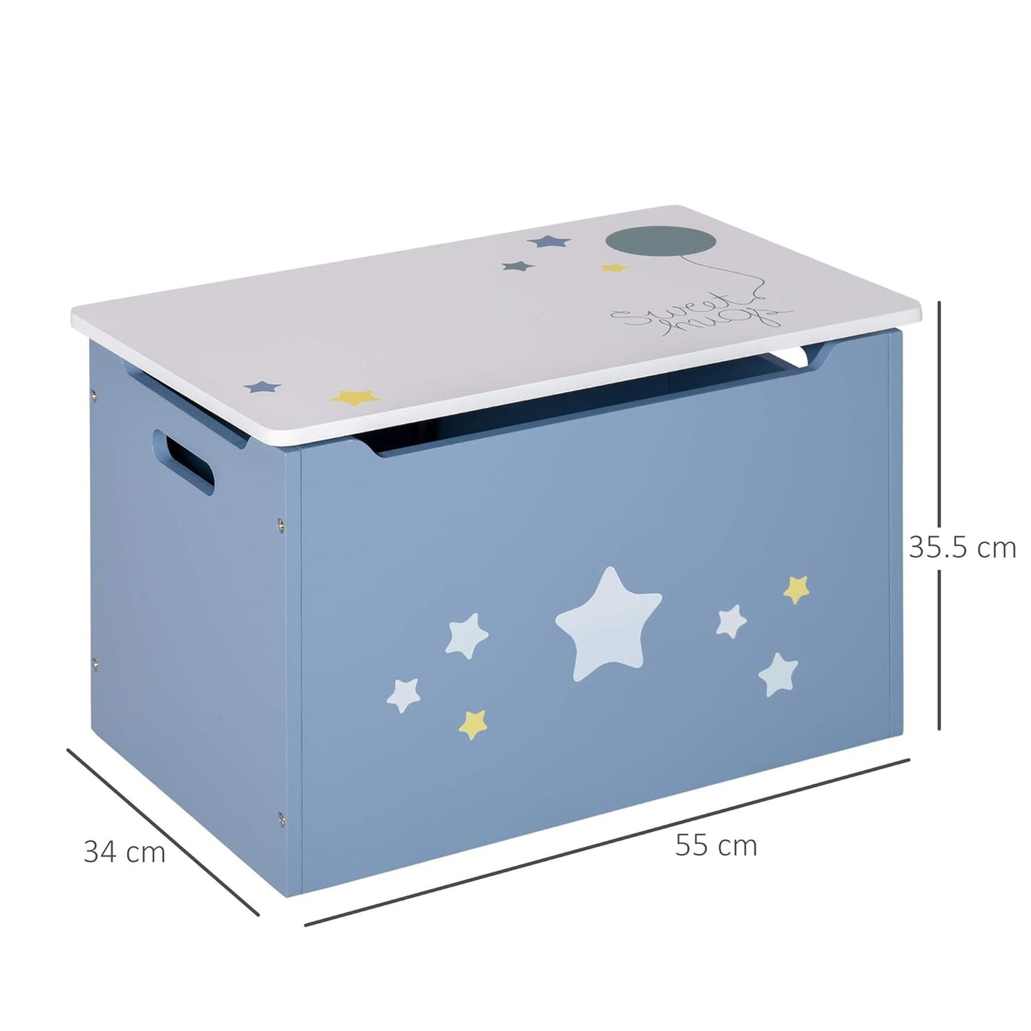 Kids Wooden Toy Storage Box with Star Design – Cute Organizer