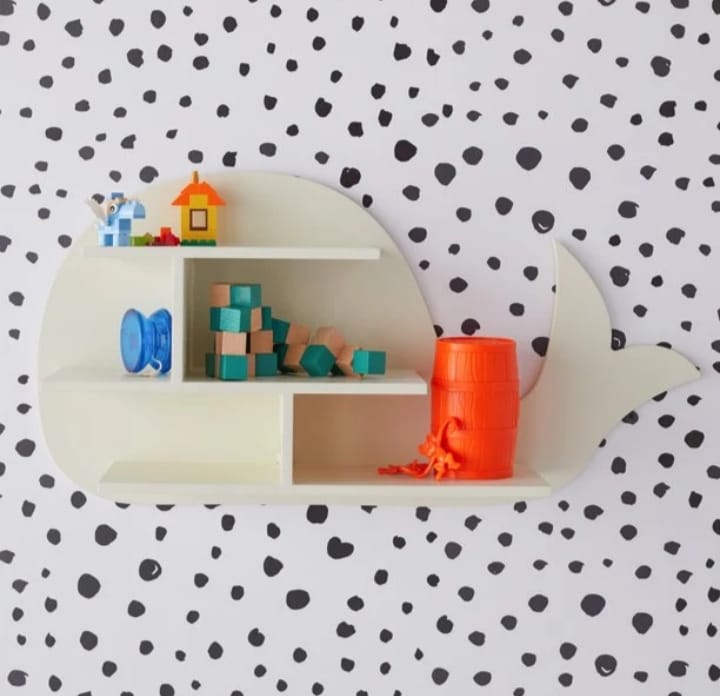 Whale-Shaped Kids Wall Shelf – Playful & Stylish Storage Solution
