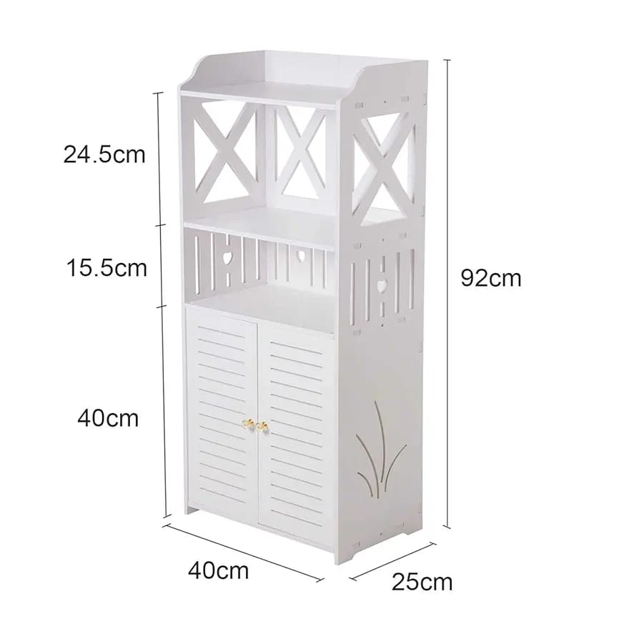 Multi-Purpose White Storage Cabinet with Shelves & Doors