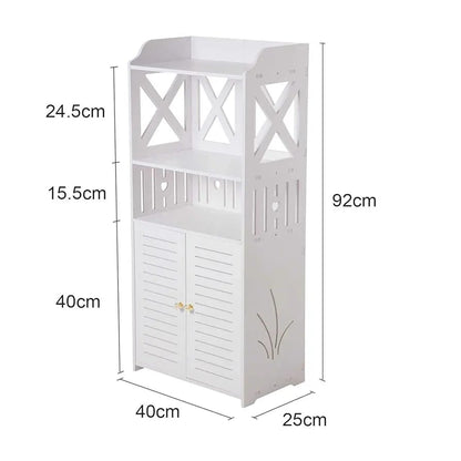 Multi-Purpose White Storage Cabinet with Shelves & Doors