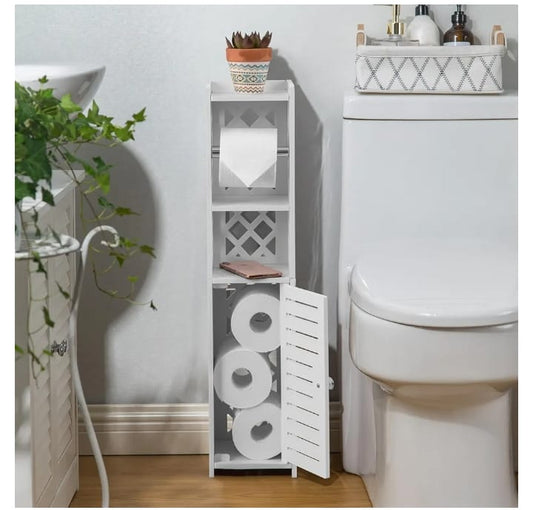 Slim Toilet Paper Storage Cabinet – Compact Bathroom Organizer