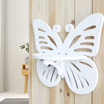 Butterfly Shape Floating Wall Shelf – Decorative Wooden Storage Rack for Bedroom, Living Room & Office Décor