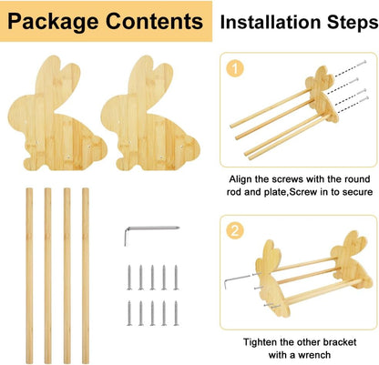 Rabbit-Shaped Desktop Bookshelf – Small Bamboo Book Organizer & Magazine Rack for Kids’ Study Table or Office Desk