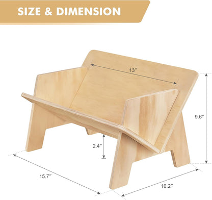 Wooden Tabletop Bookshelf – Compact Desktop Book Organizer & Cookbook Shelf for Office, Bedroom, or Living Room (Burlywood Finish)