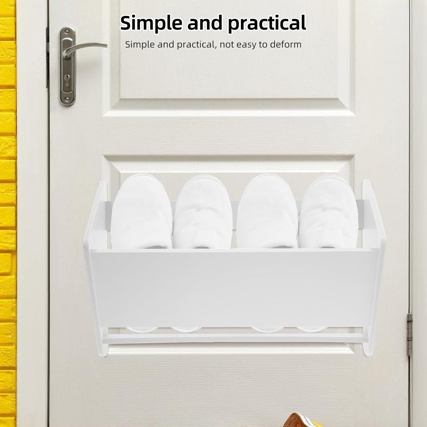 Angoily Wall Mounted Shoe Rack – White Hanging Shoe Organizer & Storage Shelf for Entryway, Closet, and Door Back (40cm)