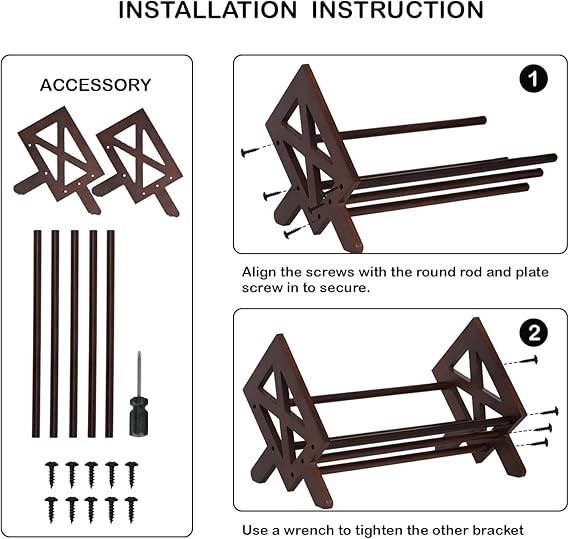 Desktop Bookshelf Organizer – Small Tilting Tabletop Bookcase & Storage Rack for Office, Living Room, or Study (Brown Finish)