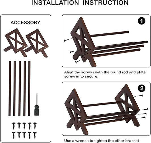 Desktop Bookshelf Organizer – Small Tilting Tabletop Bookcase & Storage Rack for Office, Living Room, or Study (Brown Finish)