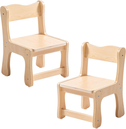ROBOTIME Wooden Kids Chairs – Set of 2 Toddler Chairs for Table, Playroom, and Nursery | Safe & Sturdy Children’s Wooden Furniture for Eating, Reading & Playing