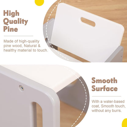 FUNLIO Montessori Toddler Table & Chair Set – Adjustable Wooden Weaning Set for Ages 1-3, Grey