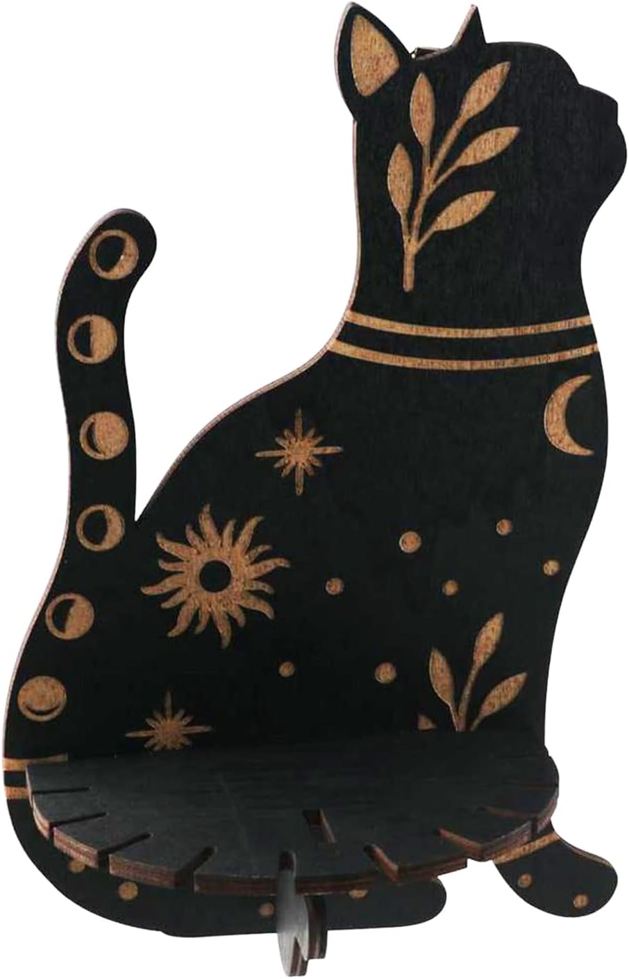 Cat-Shaped Wooden Crystal Shelf – Lovely Wall Hanging Display Stand for Crystals, Stones & Decor | Aspen Decorative Wall Storage Rack